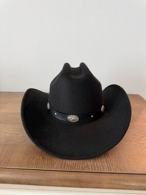 Black Western Cowgirl Hat One Size Rodeo Boho Style